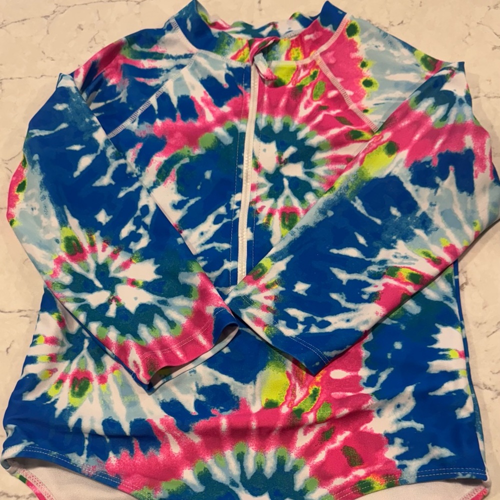 Limited Too Multicolor Tie-Dye Swimsuit Rashguard Girls 10 / 12